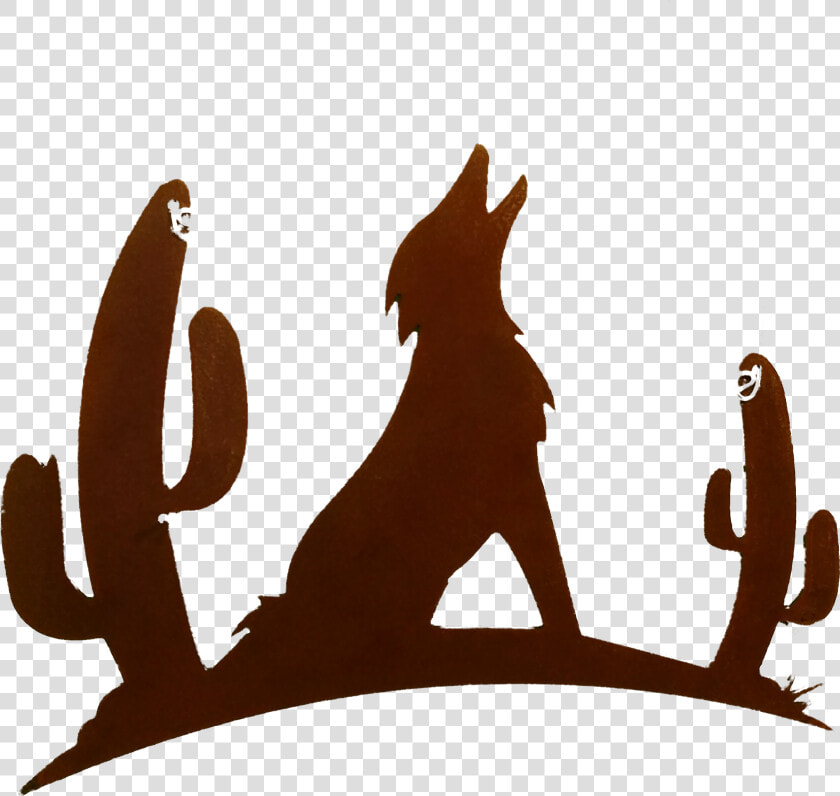 Howling Coyote With Cactus Larger Image Clipart   Png   Clip Art  Transparent PngTransparent PNG