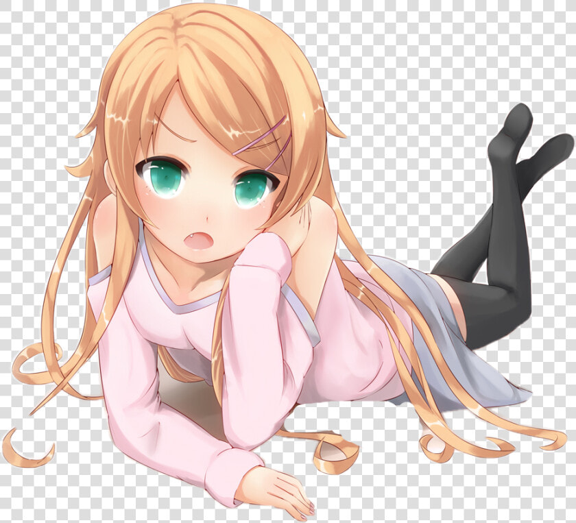  animegirl  anime  sticker  greeneyes  blondhair  kawaii   Anime Girl Blond Hair  HD Png DownloadTransparent PNG