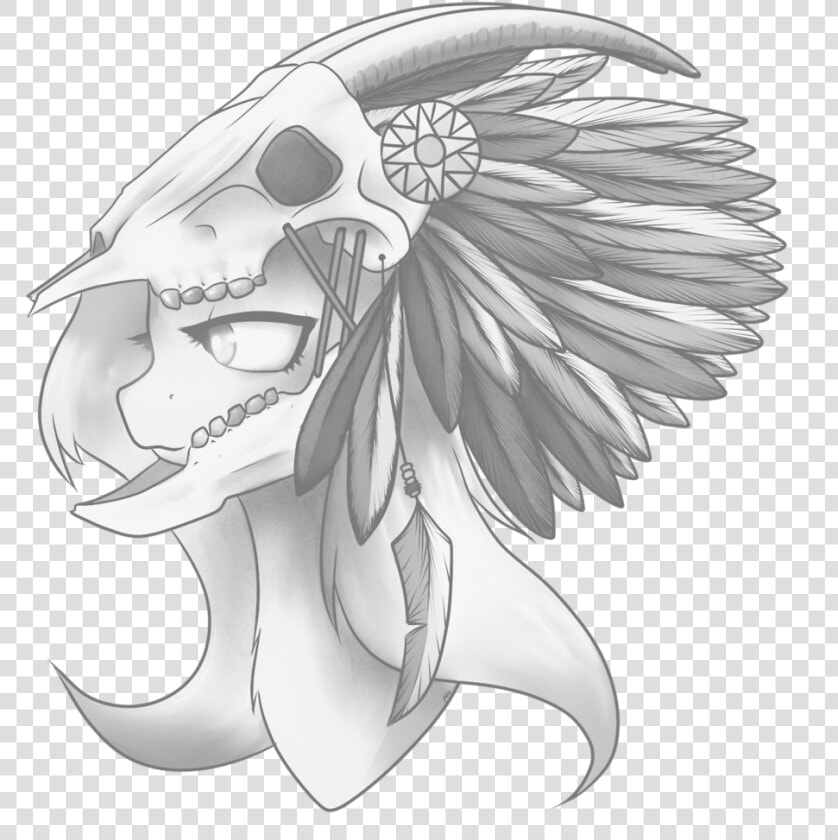 Taps  Chiefyshy  Feather  Fluttershy  Goat Skull  Headdress    Fluttershy  HD Png DownloadTransparent PNG