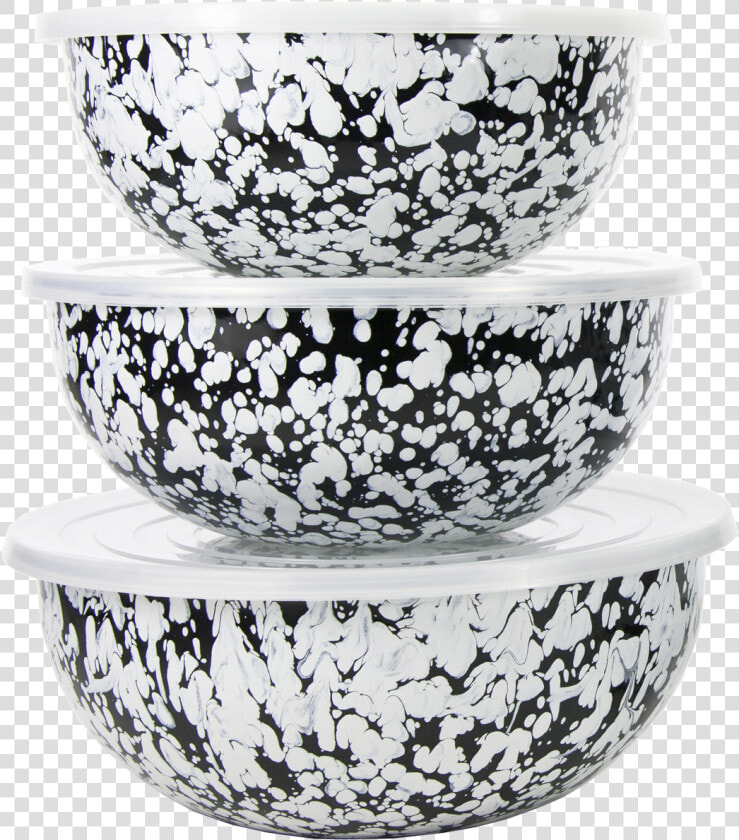 Bl54 Black Swirl Mixing Bowls   Blue And White Porcelain  HD Png DownloadTransparent PNG