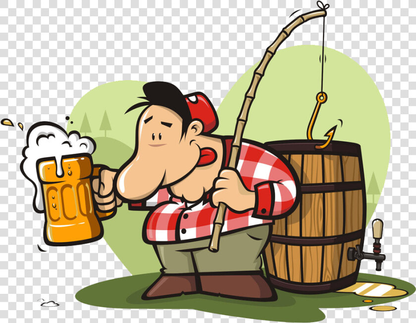 Beer Alcoholic Drink Carrying   Funny Fishing And Beer Cartoon  HD Png DownloadTransparent PNG