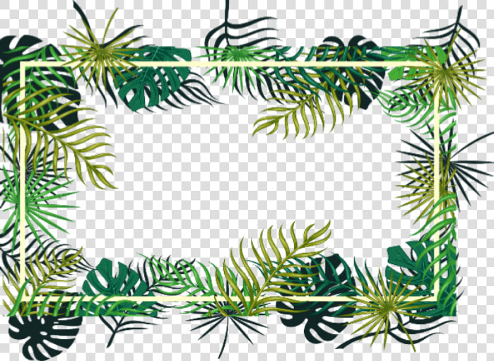  plant  plants  leaves  green  frame  border  ftestickers   Transparent Tropical Clipart  HD Png DownloadTransparent PNG