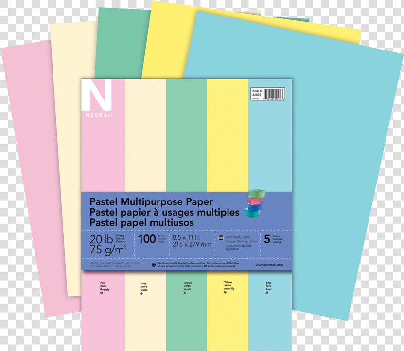 Neenah Pastel Multipurpose Assorted Colour Paper     Paper  HD Png DownloadTransparent PNG