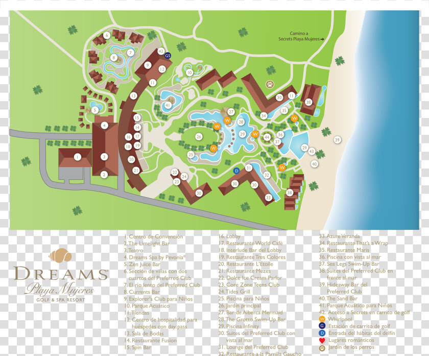 Dreams Playa Mujeres Map  HD Png DownloadTransparent PNG