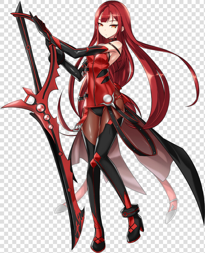 Girls Transparent Red Hair   Elesis Crimson Avenger Transcendence  HD Png DownloadTransparent PNG