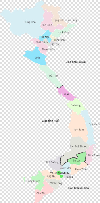 Vietnam Catholic Dioceses Map   Vietnam Outline Map Black  HD Png DownloadTransparent PNG