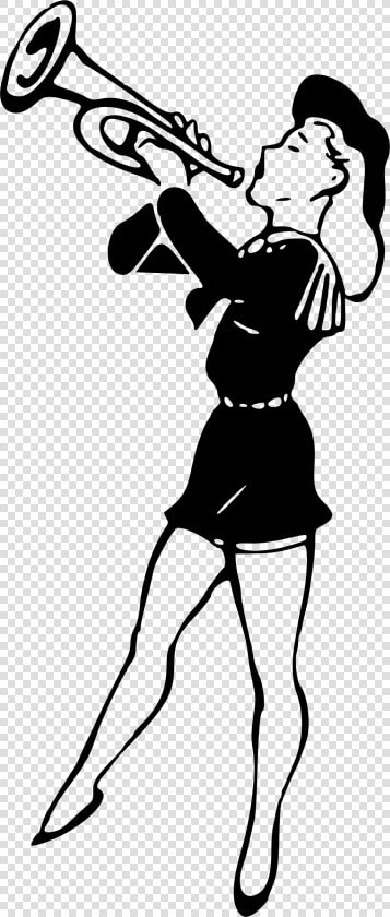 Lady Playing The Trumpet Clip Arts   Female Trumpet Player Cartoon  HD Png DownloadTransparent PNG