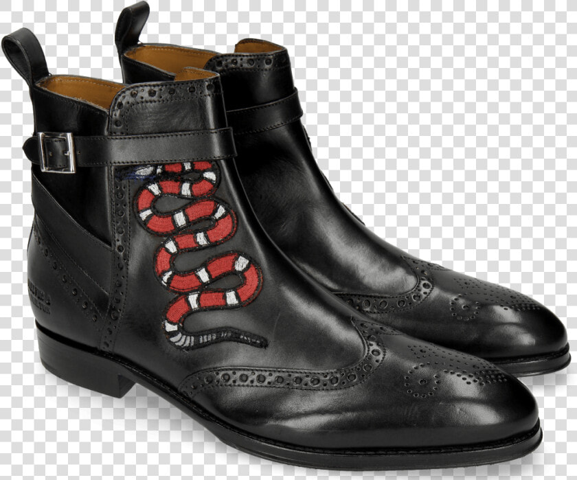 Ankle Boots Kane 9 Black Strap Black Patch Snake   Melvin And Hamilton Kane 9  HD Png DownloadTransparent PNG