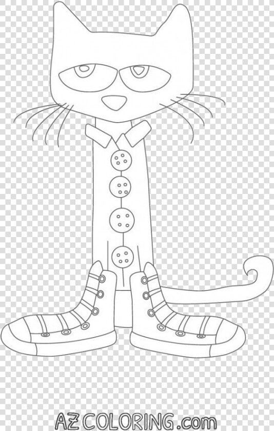 Pete The Cat Black And White   Transparent Cartoons   Domestic Short haired Cat  HD Png DownloadTransparent PNG