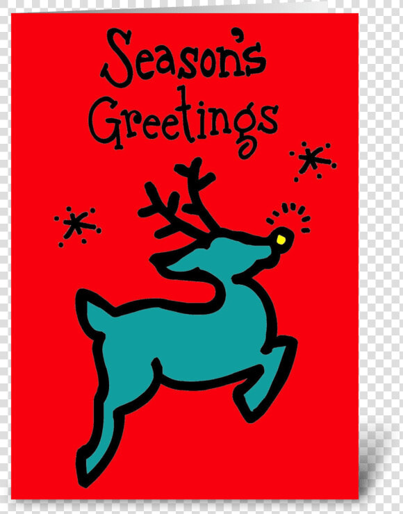 Christmas Reindeer Greeting Card   Reindeer  HD Png DownloadTransparent PNG