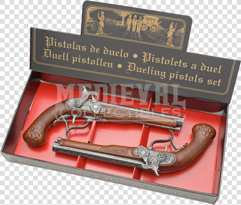 English Dueling Percussion Pistol Set   Transparent Dueling Guns  HD Png DownloadTransparent PNG