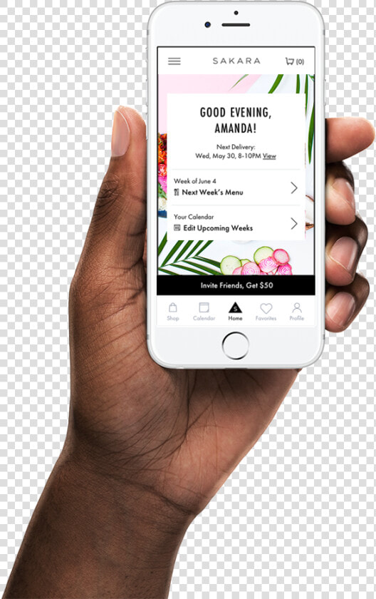 Man S Hand Holding Iphone Mockup Of Sakara   Admin Dashboard For Mobile App  HD Png DownloadTransparent PNG