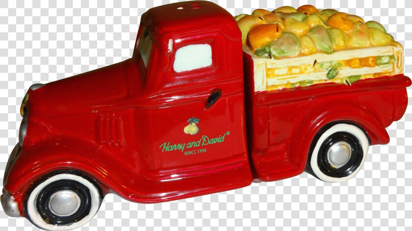 Red Truck Full Of Pears Salt And Pepper Shakers   Pickup Truck  HD Png DownloadTransparent PNG