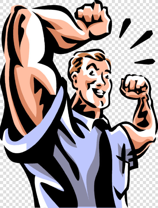 Vector Illustration Of Businessman Strongman Bodybuilder   Muscular Businessman Clipart  HD Png DownloadTransparent PNG