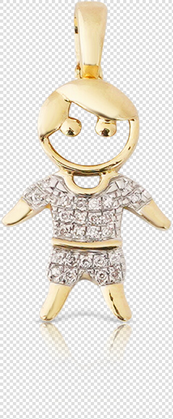 10k Yellow Gold Diamond Boy Pendant   Figurine  HD Png DownloadTransparent PNG