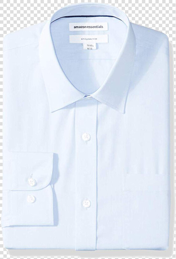 Slim Fit Light Blue Slim Fit Shirt By Amazon Essentials   Dress Shirt  HD Png DownloadTransparent PNG