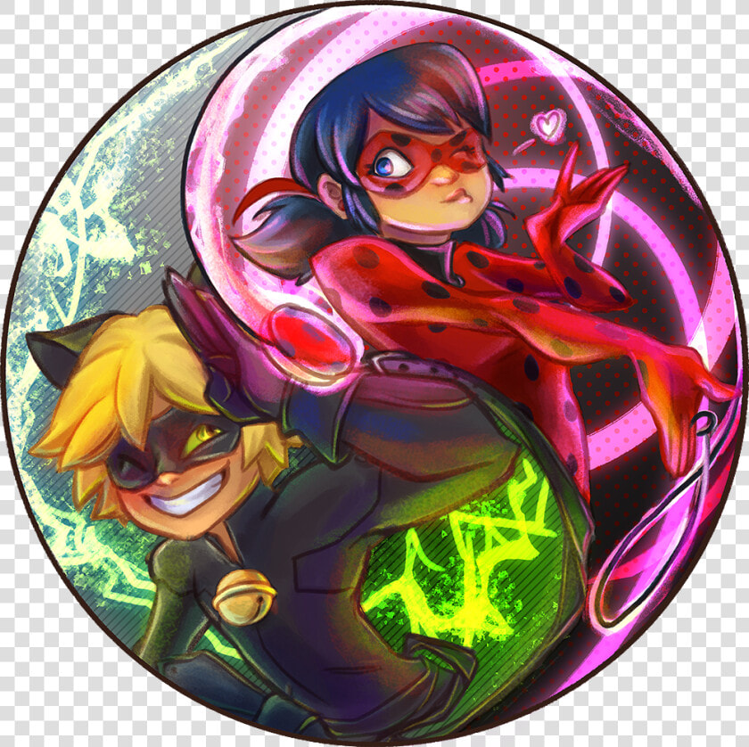 Ladybug And Chat Noir   Yin Yang Miraculous Ladybug  HD Png DownloadTransparent PNG