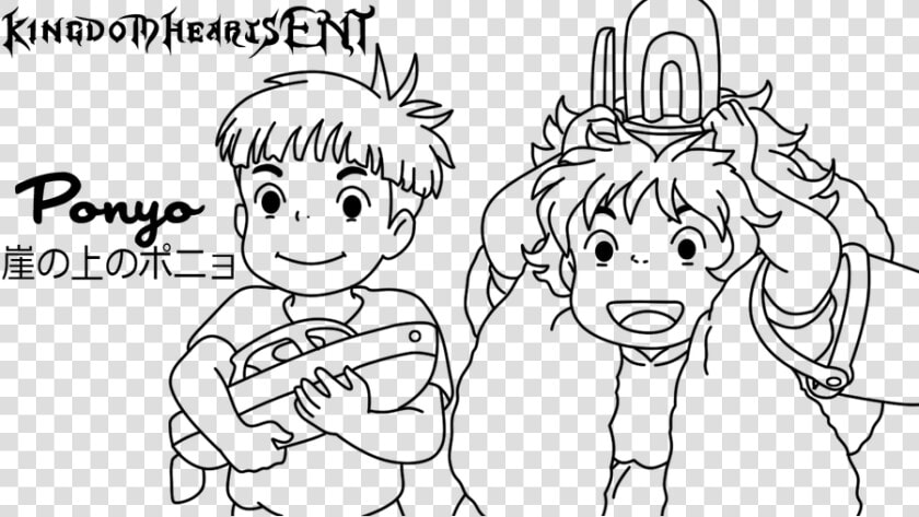 Human Top View Lineart   Ghibli Coloring Page Ponyo  HD Png DownloadTransparent PNG