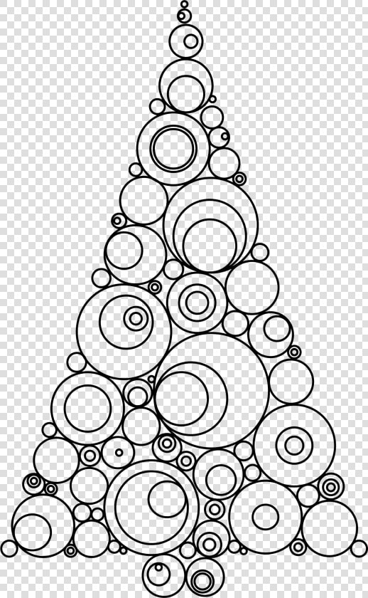 Abstract Christmas Tree Jpg Black And White Download   Circles To A Christmas Tree  HD Png DownloadTransparent PNG