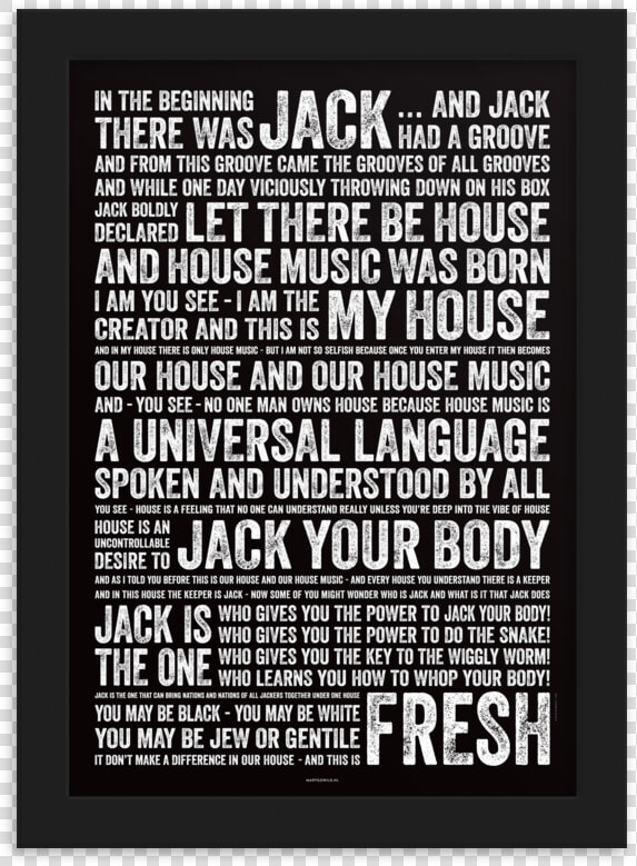 Jack  39 s House Music Posters And Prints  HD Png DownloadTransparent PNG