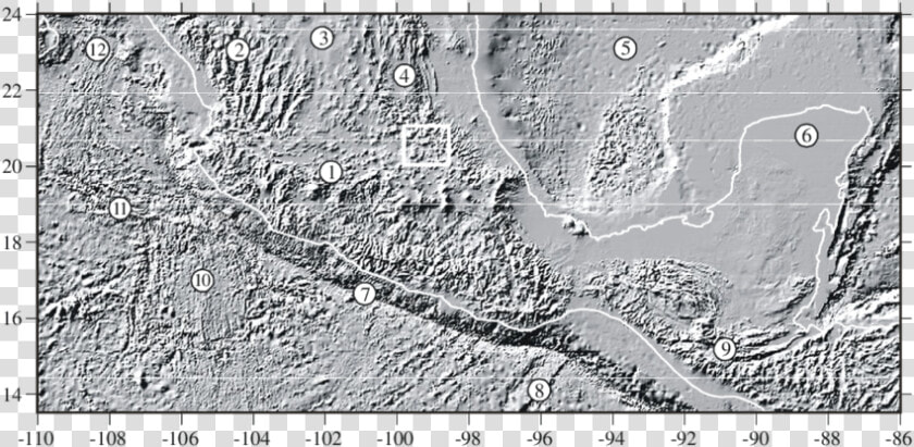 Shaded Relief Map Of Central And Southern Mexico And   Atlas  HD Png DownloadTransparent PNG