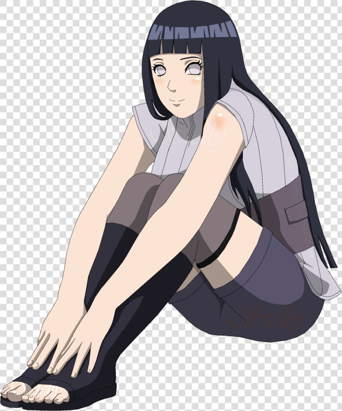 Hinata Transparent Short Hair   Hinata Hyuga Sitting  HD Png DownloadTransparent PNG