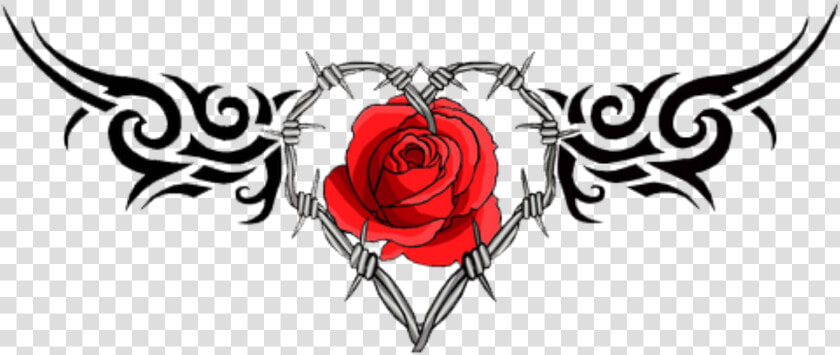 Rose Tattoo Clipart Picsart Png   Rose With Barbed Wire Tattoo  Transparent PngTransparent PNG