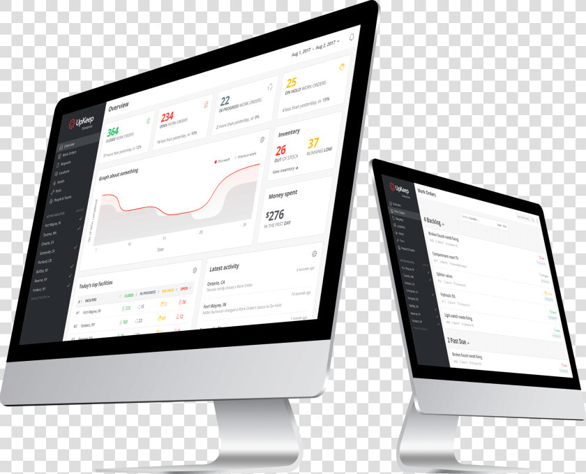 Upkeep Graphic Demonstrating The Enterprise Dashboard   Onupkeep  HD Png DownloadTransparent PNG