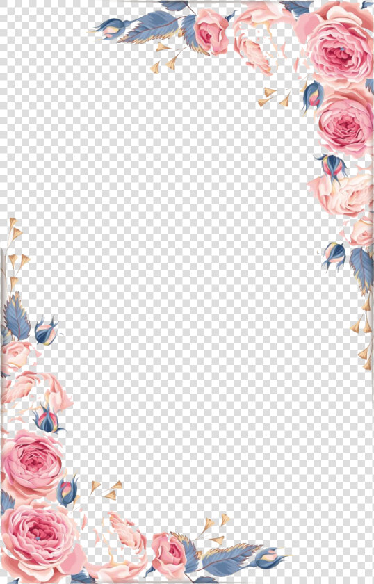 Vintage Floral Frame Png Image   Pink And Gray Floral Border  Transparent PngTransparent PNG