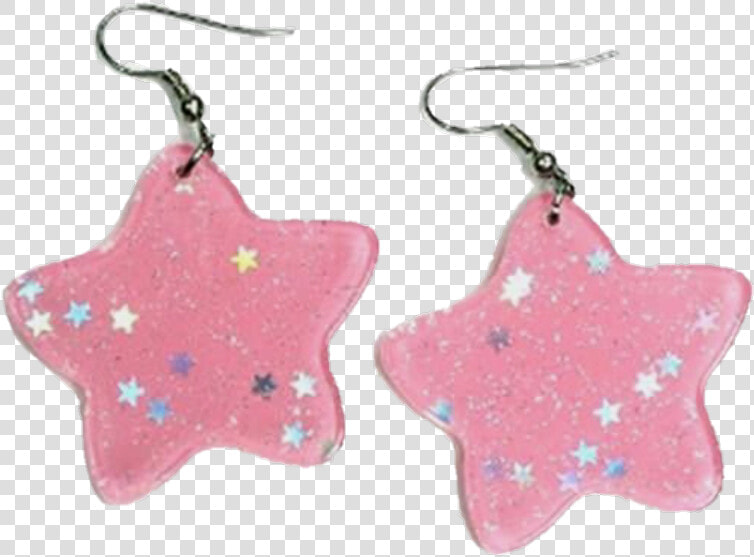  earrings  kawaii  fairykei  pink  stars  glitter  aesthetic   Aesthetic Pink Earrings Png  Transparent PngTransparent PNG