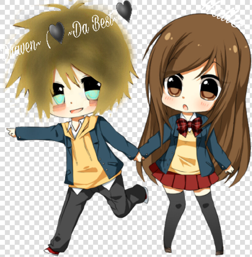 Cute Chibi Anime Couple   Png Download   Gambar Anime Couple Chibi  Transparent PngTransparent PNG