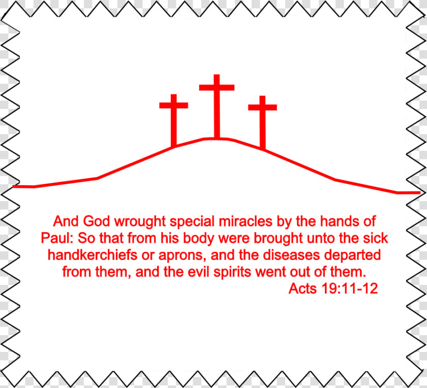 Prayer Cloth  Three Crosses  Red Ink  Acts   Acts 19 Prayer Cloth  HD Png DownloadTransparent PNG