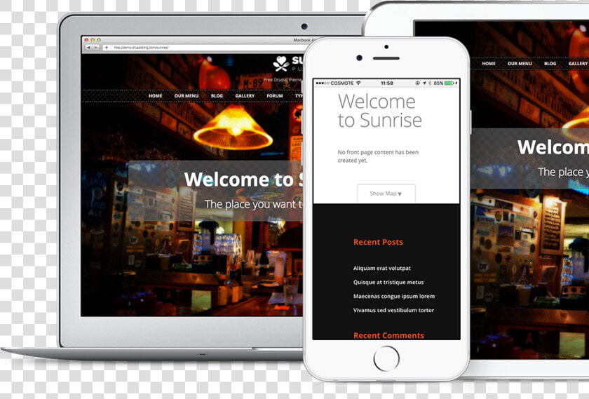 Sunrise  Responsive Theme For Drupal Based On Original   Drupal Org Themes Restaurant  HD Png DownloadTransparent PNG