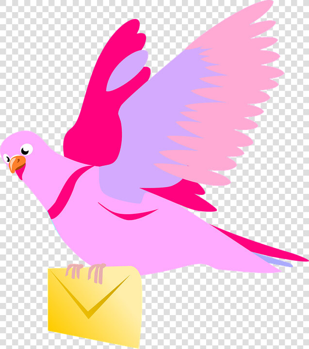 Carrier Pigeon  Letter  Pink  Love  Valentine  Fly   Flying Pigeon Clipart  HD Png DownloadTransparent PNG