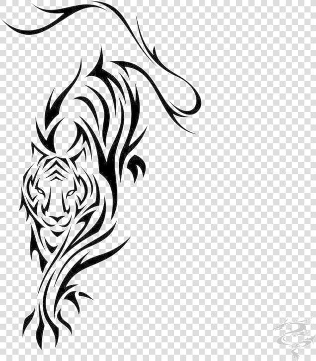 Easy Tiger Tattoos Clipart Tribal Tattoo Transparent   Tiger Tattoo Png  Png DownloadTransparent PNG