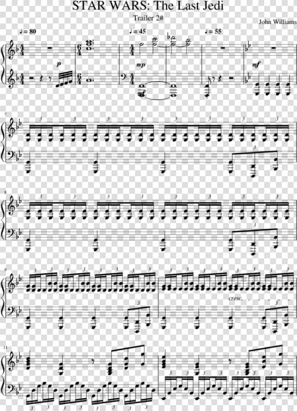 Star Wars  The Last Jedi  Sheet Music  Piano Notes    Pretty Girl Maggie Lindemann Notes  HD Png DownloadTransparent PNG