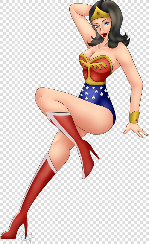 Png Pin Up   Cartoon Pin Up Wonder Woman  Transparent PngTransparent PNG