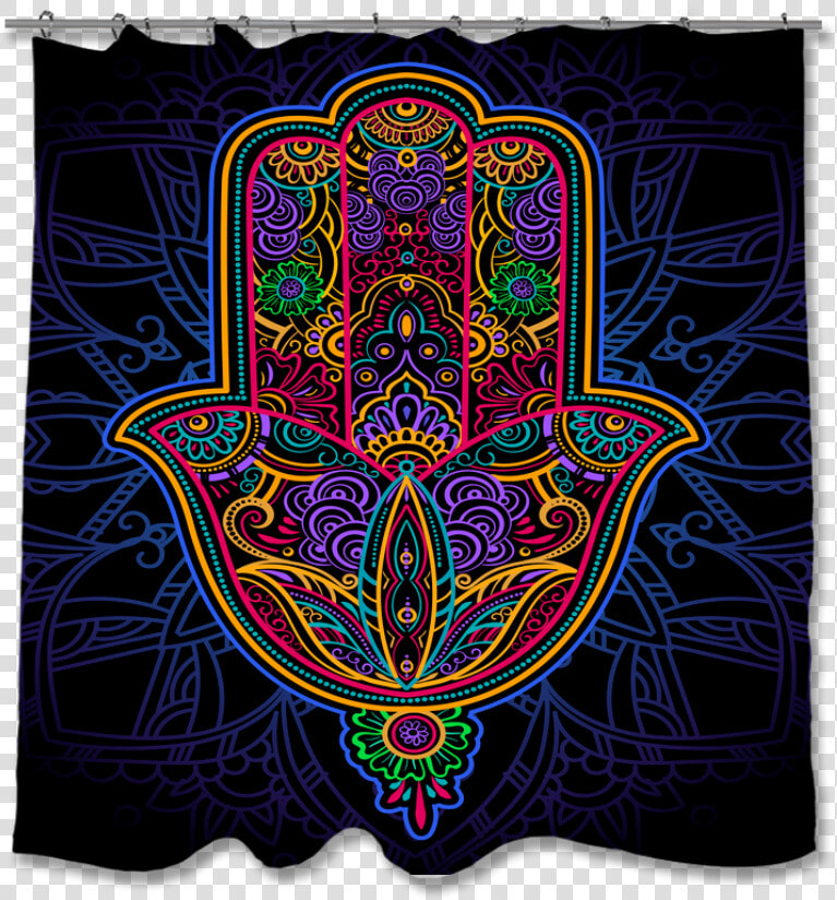 Transparent Curtain Clipart   Hamsa Tattoo Psychedelic  HD Png DownloadTransparent PNG