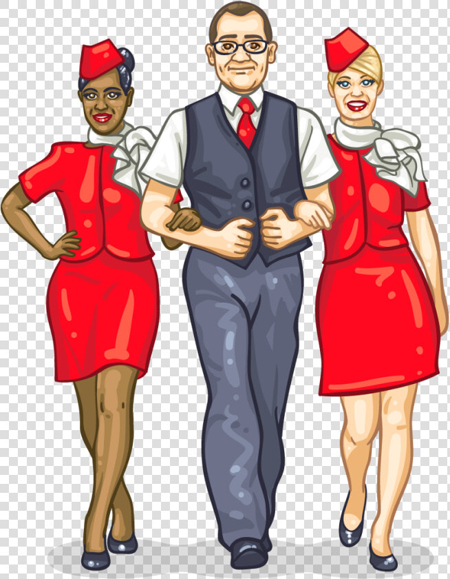 Transparent Flight Attendant Clipart   Cartoon  HD Png DownloadTransparent PNG