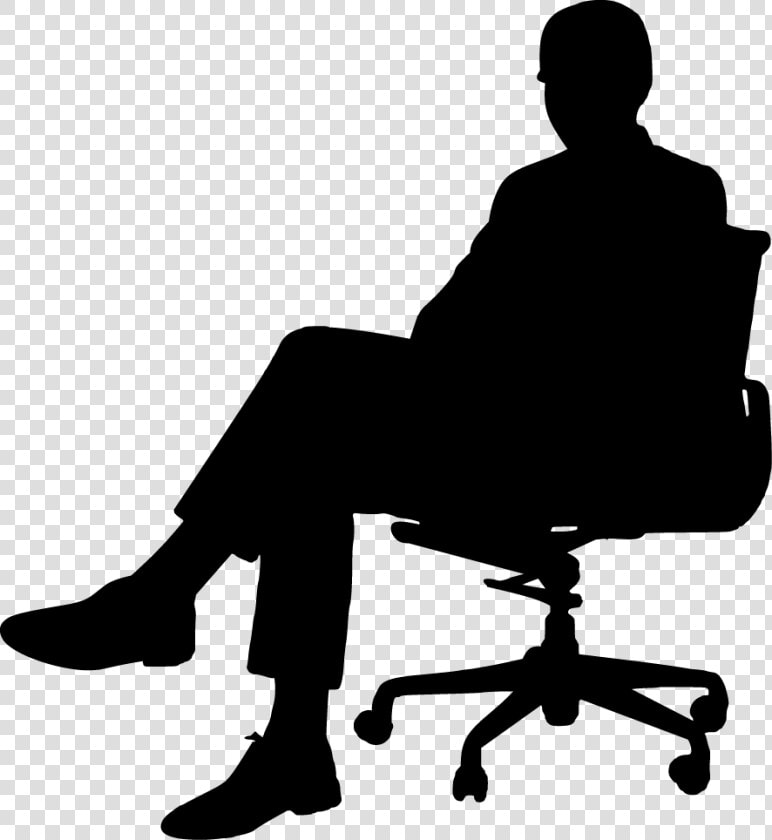 Silhouette  Business  Chair  Man  Alone  Think  People   Man Sitting On Chair Png  Transparent PngTransparent PNG