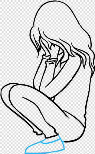 How To Draw Sad Girl Crying   Sad Girl Drawing Easy  HD Png DownloadTransparent PNG