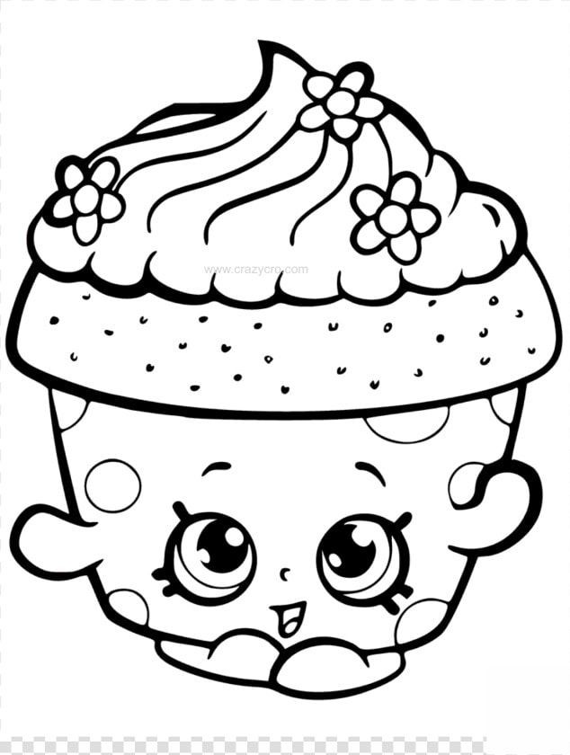 Shopkin Drawing Black And White Transparent Png Clipart   Cute Cupcake Coloring Pages  Png DownloadTransparent PNG