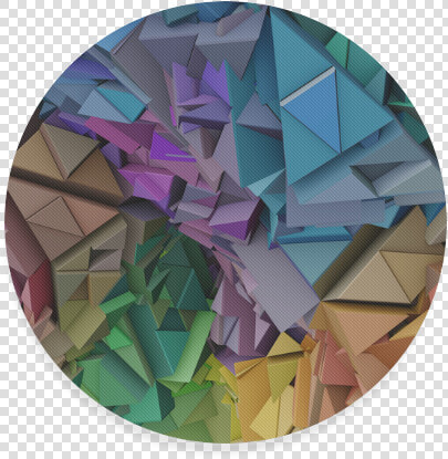 Colorful Abstract 3d Low Poly Geometric Round Coaster   Motif  HD Png DownloadTransparent PNG