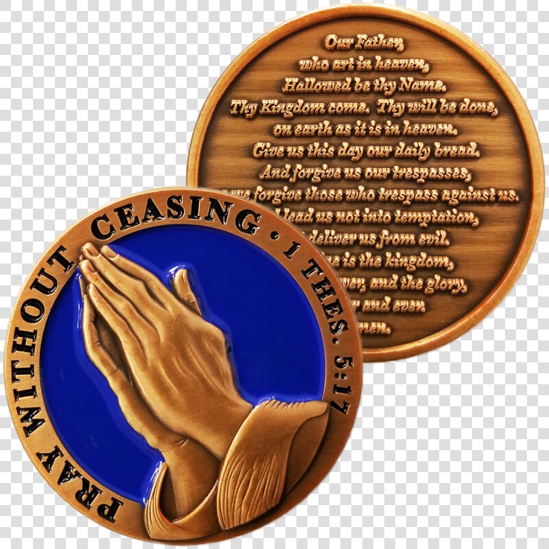 Antique Gold Plated Christian Challenge Coin  The Lord   Lord  39 s Prayer  HD Png DownloadTransparent PNG