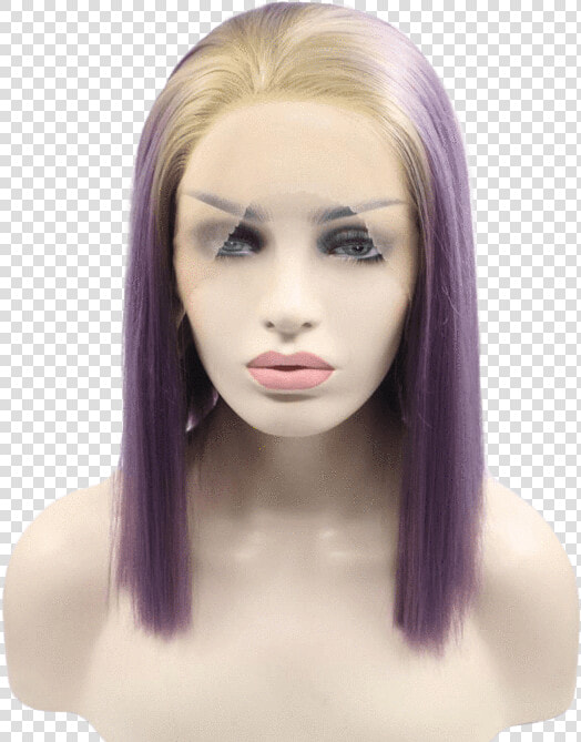 Blonde To Purple Ombré Short Lace Front Wig   Lace Wig  HD Png DownloadTransparent PNG