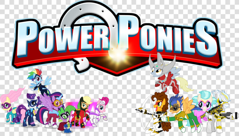 Crossover  Derpy Hooves  Double Diamond  Dragon  Fluttershy    Power Ponies Power Rangers  HD Png DownloadTransparent PNG