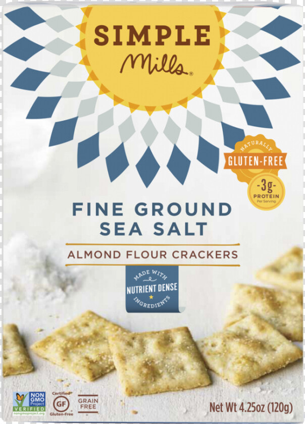 Fine Ground Sea Salt Almond Flour Crackers   Simple Mills Almond Crackers  HD Png DownloadTransparent PNG