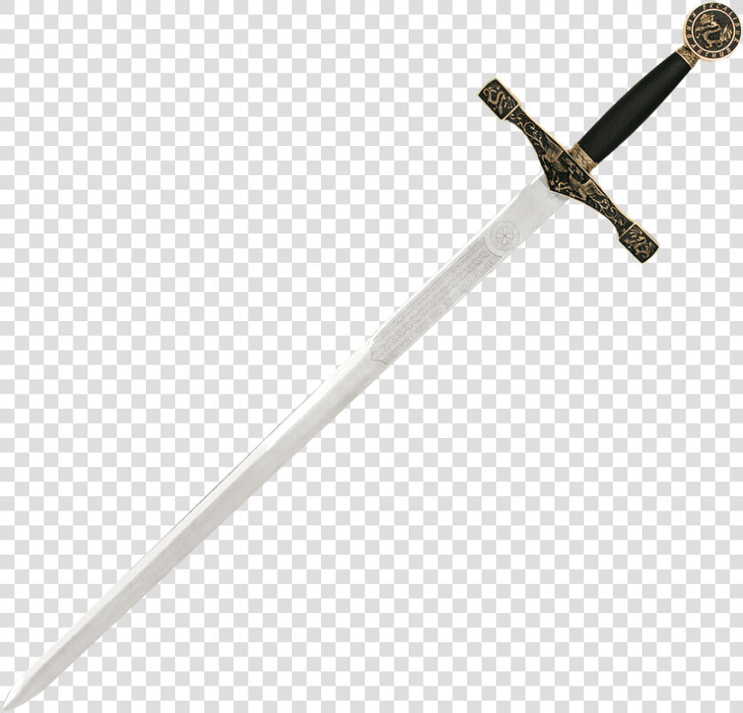 Brass hilt Excalibur Sword   Long Sword Handle  HD Png DownloadTransparent PNG