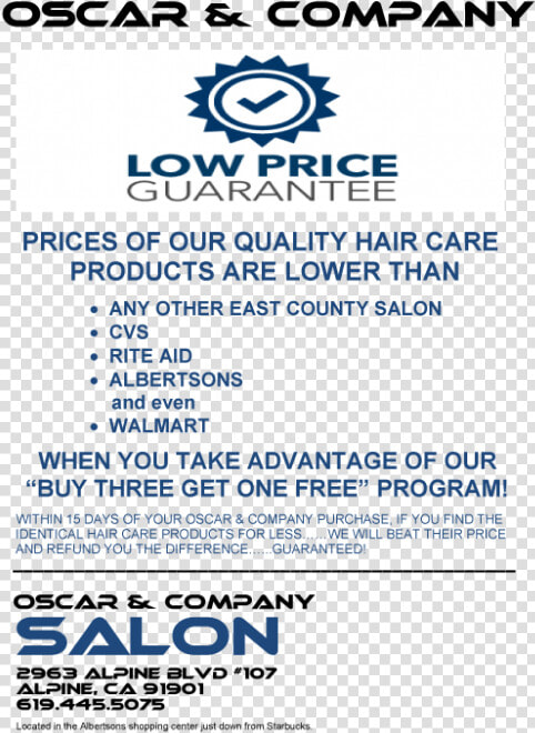 Oscar  amp  Company Salon Low Price Guarantee Alpine Ca   Kolam  HD Png DownloadTransparent PNG