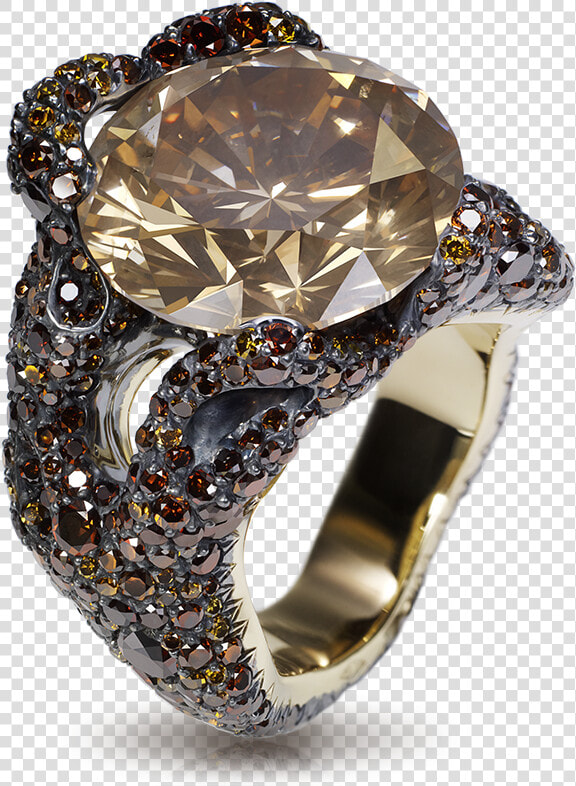 Fabergé Tree Root Ring 1 Large Round Coloured Diamond    Faberge Schmuck  HD Png DownloadTransparent PNG